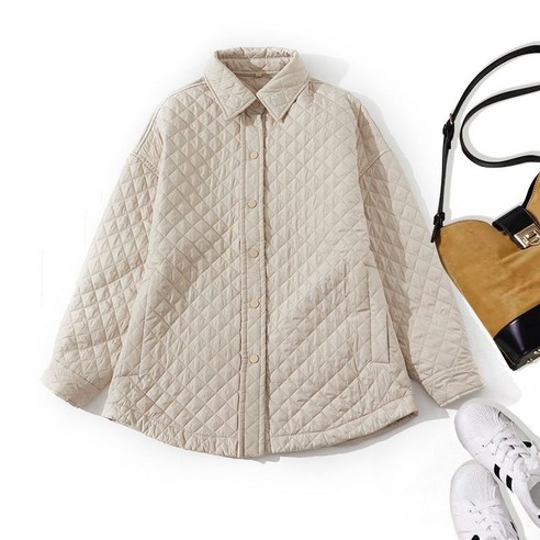 여성 누빔 셔츠 가을 겨울 퀼팅 패딩 두꺼운 40 50 대