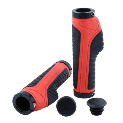 자전거 그립 MTB BMX 사이클링 라이딩용으로 설계된 컴포트 고무 핸들 바 그립 유니버설 핏 22.2mm 자전거 핸들 바, 레드, 132mm
