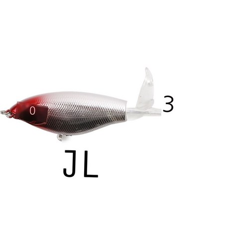 약상어|6.5g/12g 프로펠러 수면계 트랙터 로아 가짜 미끼 모조 플라스틱 단단한 미끼 원투 어구 5P, 6.5g8cm, C 붉은 머리에 흰 몸