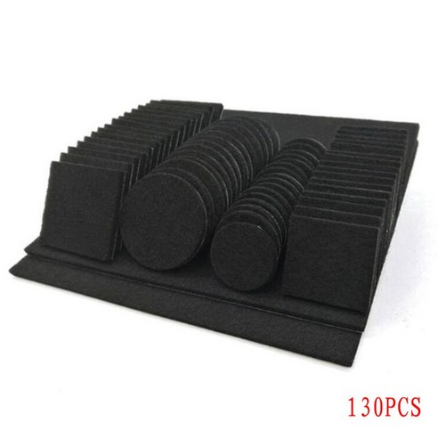 펠트 패드 80/130pcs 단단하고 고르지 않은 표면은 흠집을 방지합니다., 검은색, 130pcs