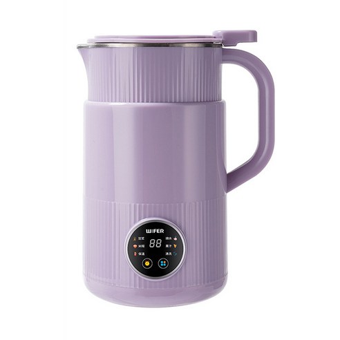 가정용 두유제조기 완전 자동 다기능 정시 보온 두유 죽메이커 이유식 제조기 믹서기, 1200ml, 자주색
