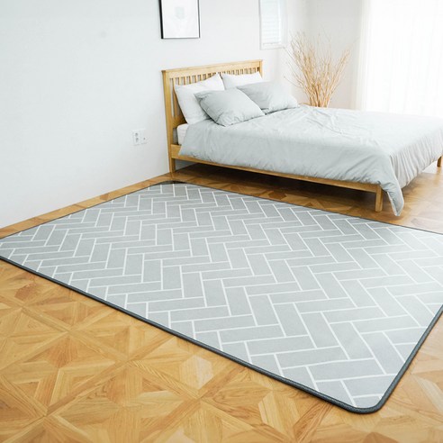 고급스러움과 따스함의 완벽 조화: 헤링본 그레이 온수매트 카페트