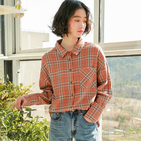 SU 복고풍 격자 무늬의 긴팔 셔츠 디자인 틈새 봄 옷 새로운 프랑스어 스타일 우아한 세련된 인치 셔츠