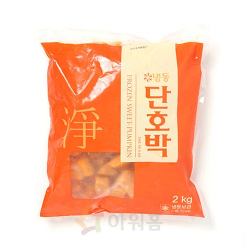 단호박(상) 행복한맛남(냉동) 껍질(무)다목적용 2kg, 1개, 2000g
