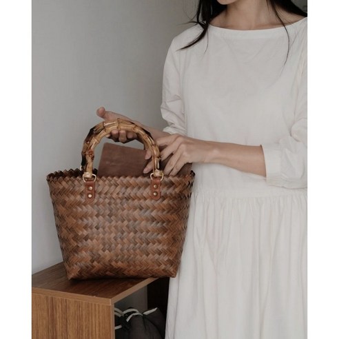 라피아백 라탄백 등나무 짚으로 짠 가방 대나무 가방 여성용