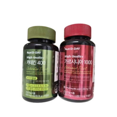 뉴트리디데이 다이어트 가르시니아 1000 100mg x 112정 56일분 + 카테킨 400 600mg x 60정 30일분 체지방 감소 HCA 1000mg, 1세트, 172정