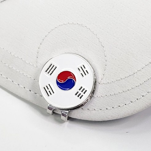 럭키 골프 볼마커 볼마크 세트 자석클립 2p 세트, 2개, 태극기