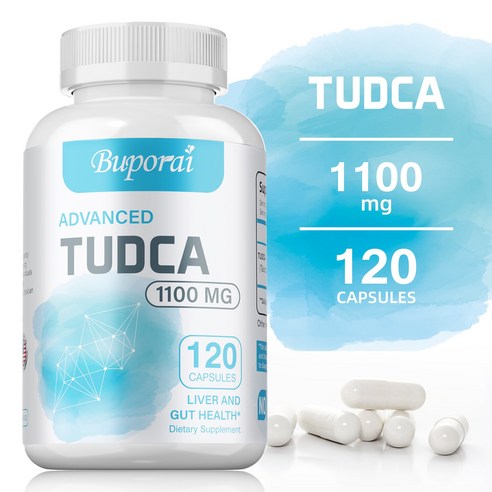 TUDCA 간 보충제 1100mg, 초강력 담즙산 TUDCA 보충제, 간 정화, 해독 및 복구를 위한 간 지원, 1개, 60정