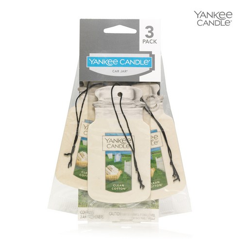 상쾌한 드라이빙을 위한 섬세한 선택, 양키캔들 카자 3팩 클린코튼 차량용 방향제 양키캔들차량용방향제