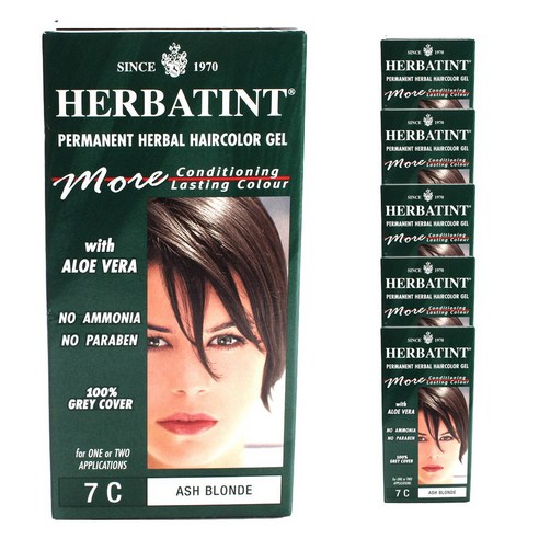 허버틴트 퍼머넌트 허벌 헤어컬러 젤 135ml, Ash Blonde, 6개