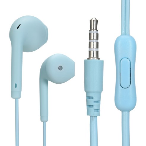 dodocool U19 마카롱 3.5mm 유선 헤드폰 밀 와이어 컨트롤, 파란색, 이어폰