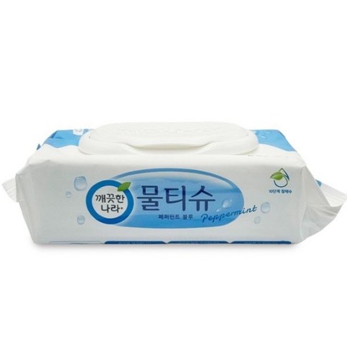 깨끗함과 상쾌함이 일상으로, 깨끗한나라 정제수 페퍼민트블루 물티슈