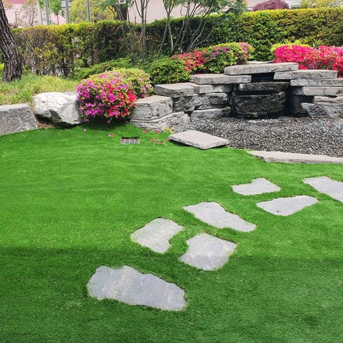 강성그린 무독성 인조잔디 매트 베란다 테라스 정원 시공 및 KJ3500 가을잔디, 폭2M X 길이10CM 연장료 인조잔디시공