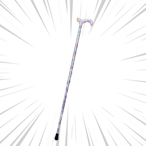 월간헬씨 어르신 고급 꽃무늬 지팡이, 라일락지팡이, 1개