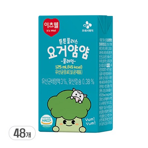 CJ 이츠웰 튼튼플러스 요거얌얌 플레인 125ml 24개 2박스 [무료배송]
