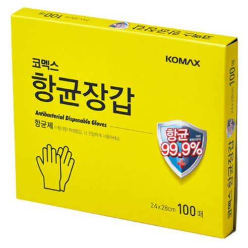 코멕스 항균 비닐 위생 장갑 100매, 1개