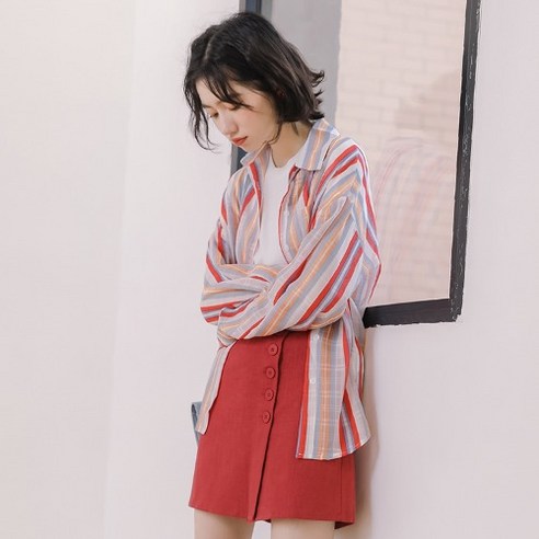 DFMEI 오버플로 스트라이프 쉬폰 긴팔 셔츠 여성 디자인 감각 틈새 봄 옷 새로운 프랑스어 스타일 세련된 인치 셔츠