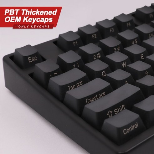 스테빌 스테빌라이저 키보드 하우징 식 키보드 키캡 블랙 PBT OEM 프로파일 높이 108 키 61 87 104 GK61 앤, 한개옵션2, 02 Black Side Print, 한개옵션1