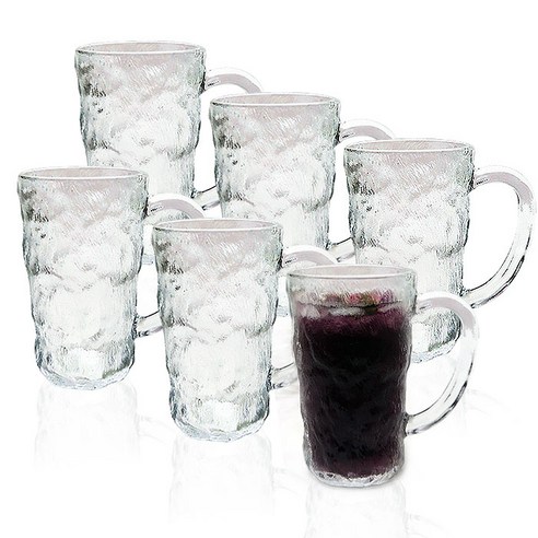 홈카페 인기만점 이쁜 유리컵세트, 6개, 로웰 머그 360ml