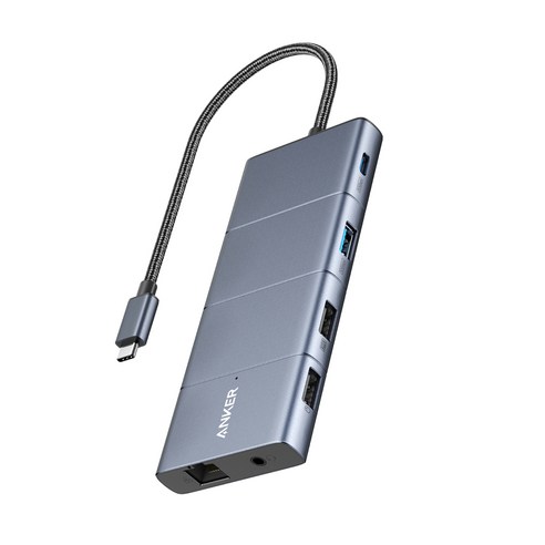 앤커 USB-C 11-in-1 듀얼 디스플레이 허브 A8388, 1개, 실버