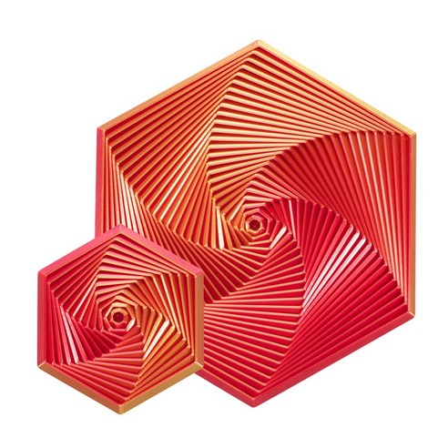 블랙홀 기하학 피젯 큐브 3D프린터 2종세트, (소+대) 레드골드 (P206), 1개