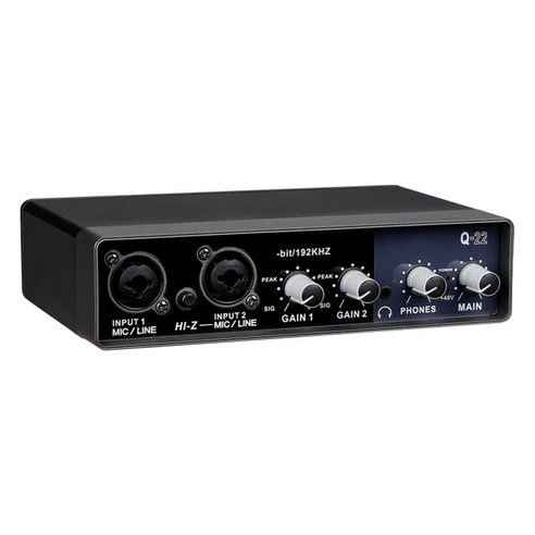 사운드 카드 오디오 24비트/192kHz 플러그 앤 플레이 USB 2.0 노트북 PC용 외부 광학, 18x11.8x4.8cm., 검은 색, 금속