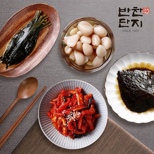 반찬단지 명이나물1Kg+무말랭이1Kg+알마늘1Kg+간장깻잎1Kg, 1세트, 4kg