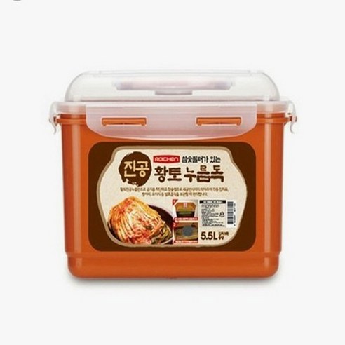 진공 참숯필터가있는 황토 누룸 독 오이지 장아찌 김치 매실 진공밀폐 5.5L 로이첸 - 김치통/진공항아리 | 쿠팡