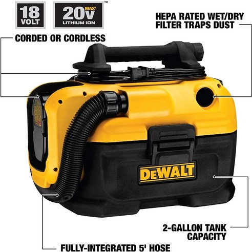 디월트 DEWALT 18/20V 청소기 Wet/Dry DCV581H