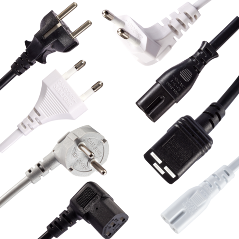 삼정전기 국산 컴퓨터 전원케이블 파워코드 220V 10A, 0.5m, 10_ㄱ자접지형+크로바 (BLACK)