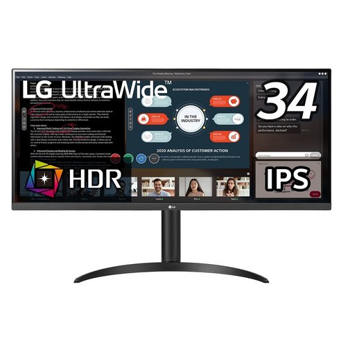 LG 모니터 디스플레이 34WP550-B 34인치21:9 울트라 와이드(2560×1080)HDRIPS 비광택FreeSync75HzHDMI×2높이 조절3년 안심·무휘점 보증