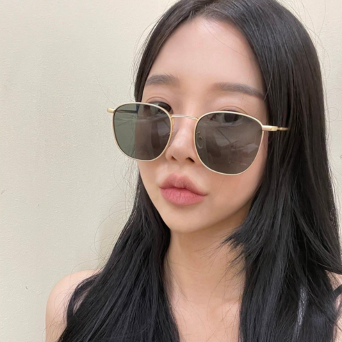 하리몽드 남여공용 라운드 슬림 메탈테 미러 틴트 패션 선글라스