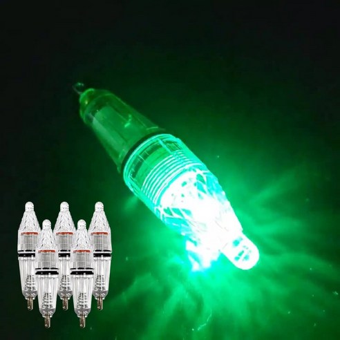 새싹리빙 낚시 볼락 수중 LED 갈치 집어등 6개 세트, 투톤바디 그린 6P
