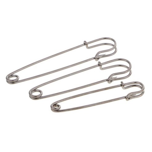 3 조각 스테인레스 스틸 안전 핀 헤비 듀티 봄 대형 담요 공예품 만들기, 그레이 블랙 3pcs