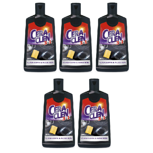 Ceraclen 43277 세라클린 인덕션 세정제 200ml 5팩 유리 세라믹 광택 긁힘방지, 5개