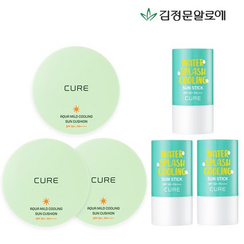 [CJ단독]김정문알로에 선케어 온가족패키지[선쿠션3+선스틱3], 없음