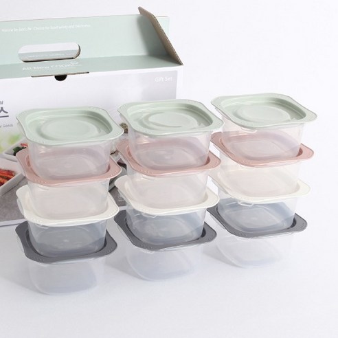 국내생산 전자레인지용 냉동밥 내열 밀폐용기 소분 보관용기 300ml (12P 세트), 핑크, 12개