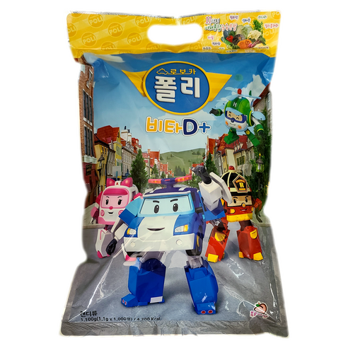 로보카폴리 비타 D 플러스 복숭아맛 캔디, 1정, 1000개