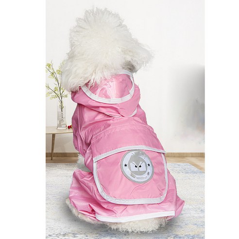 희미몰 반려견 방수비옷 레인코트 우비 비옷 귀여운우비 방수우비 강아지비옷, 분홍