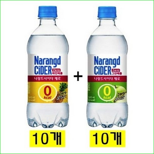 동아오츠카 나랑드 사이다 500ml 파인애플 12개 + 그린애플 12개 제로 사이다, 1세트