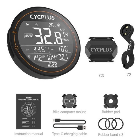 자전거 속도계 자전거 파워미터 Cycplus m2 gps 컴퓨터 사이클링 액세서리 속도 주행 거리계 방수 블루투스 개미 도로 mtb, m2 c3 z2