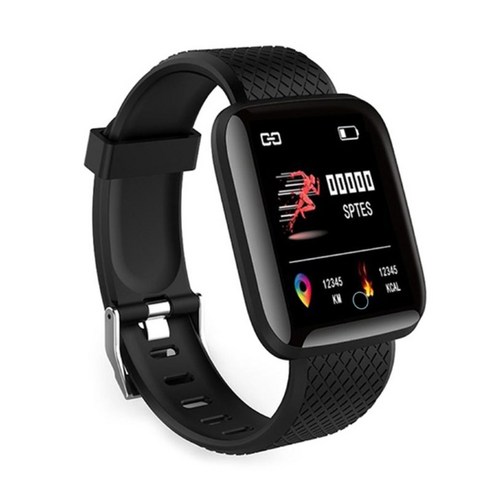 심박수 및 수면 감지 모니터링을위한 IP67 피트니스 트래커 SmartWatch, 검은 색