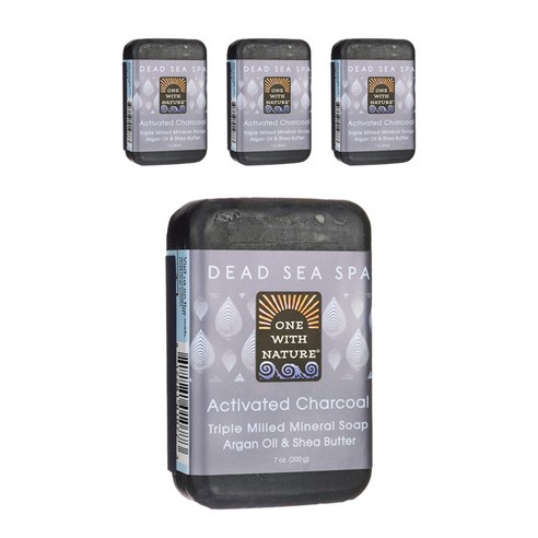 원위드네이쳐 데드 씨 스파 트리플 밀드 미네랄 솝, 200g, 4개, Activated Charcoal