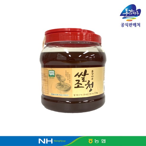 영월농협 동강마루 식품명인 쌀조청 3kg, 3kg, 1개 - 조청 | 쿠팡