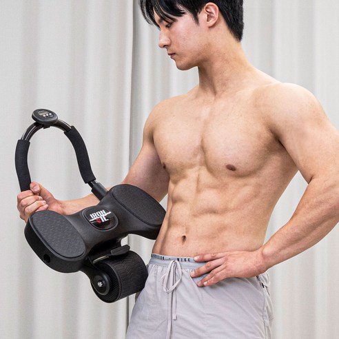 아이언빅 플랭크 ab슬라이드 코어 복근운동기구 2휠 더블, 블랙