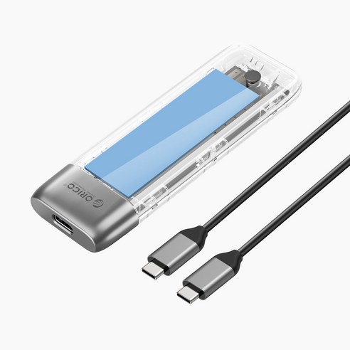 m.2케이스 오리코 M.2 SATA NVMe 듀얼 투명 아연 합금 10Gbps 외장 SSD 케이스 TXM2, NVMe 버전, 1개