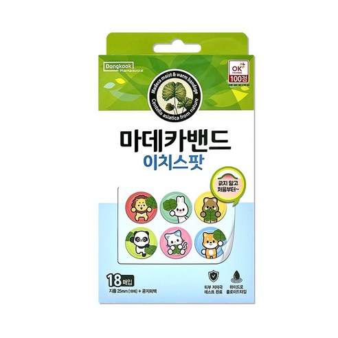 [약국전용상품] 마데카밴드 이치스팟 지름25mm 18매 캐릭터밴드 하이드로콜로이드타입, 1개, 18개