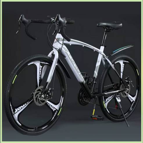 라이시트 초경량 로드자전거 입문용 가성비 변속 출퇴근 성인 청소년 사이클 싸이클 도로 라이딩 바이크, 일반휠, 30단, 블랙화이트, 1개