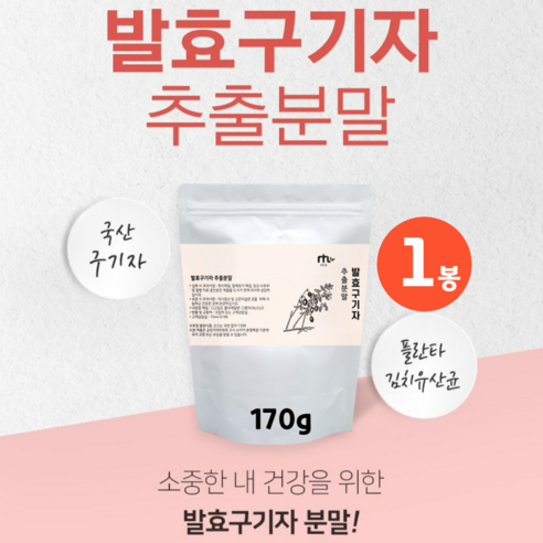 발효구기자 분말 국산 구기자 효능 HACCP 식약처인증 베타카로틴 비타민C 구기자가루, 1개, 170g