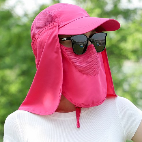 DFMEI 자외선차단모자 여름남 챙 벙거지 트레킹 낚시 모자녀입니다.야구 라이더 선캡입니다, DFMEI 로즈 레드